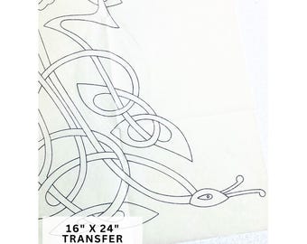 Transferencia de bordado vikingo celta vintage para planchar - Diseño de nudos medievales de Deightons, patrón de bordado a mano VX 3698
