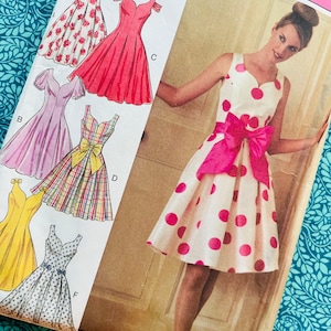 Bust 30.5-38&quot; Style Sewing Pattern 2706 Fit & Flare Princess Seam Prom Dress, Multiple Sleeve and Bow Options, See Description for Condition