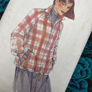 Mönster för jacka från 1970-talet, oklippt vintagemönster med ny look för kvinnor 6111, raglanärmad jacka