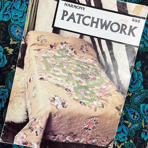 Vintage 1970s Patchwork Booklet by Harmony, Quilt Patterns and Projects- Patch Work Bag, Cushion, Apron Etc