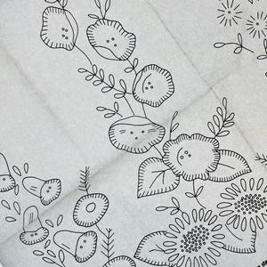 Stickvorlage „Cottage Garden Border“, Vintage-Bügelmotiv mit Blumenmuster von Deightons, 14-Zoll-Bogen