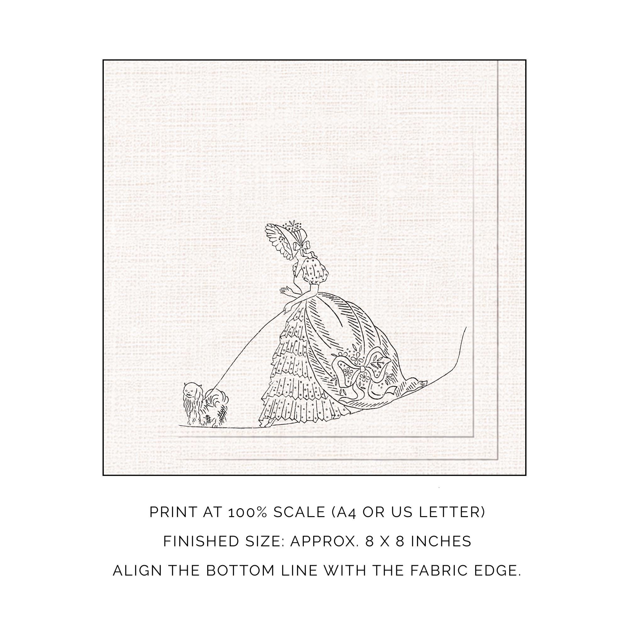 1930s Crinoline Lady Hand Embroidery Pattern Bundle (set of 6 ...