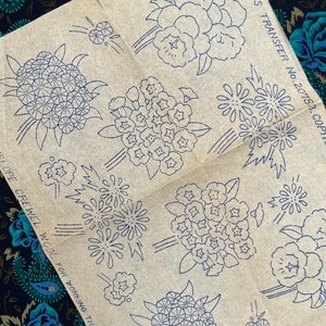 ヴィンテージ ハンド刺繍デザイン ウェルドンズ 2075、花のモチーフ各種、春の花