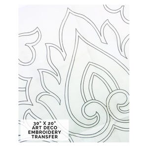 Extra Large Italian Quilting Design, Vintage Iron-on Hand Embroidery Transfer by Deightons AX20727, Trapunto Centrepiece, Scrolling Heraldry