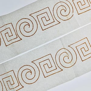 Geometric Embroidery Transfer for Border, Vintage Iron on Pattern by Deightons 8688, Celtic Spiral, Greek Key, Edging, Trim