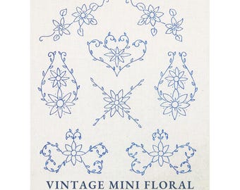 Vintage Iron On Hand Embroidery Transfers, Small Floral Motifs, Pick Your Design - Tiny Embroidery Patterns for Beginners