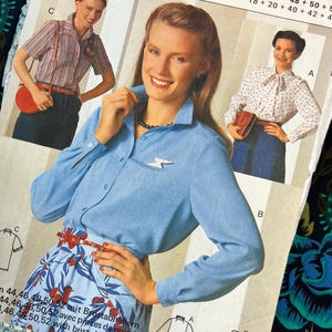 Naaipatroon shirt, buste 39-48" ongesneden burda-blouse naaipatroon voor dames 8874, button-down, strik