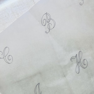Transferências vintage para bordado à mão com ferro de passar para letras, alfabeto para monogramas, iniciais, letras, personalize seu projeto