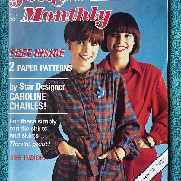 Vintage 1970s Golden Hands Monthly Issue 53 Magazine November 1976 w. 2 Uncut Patterns, Caroline Charles