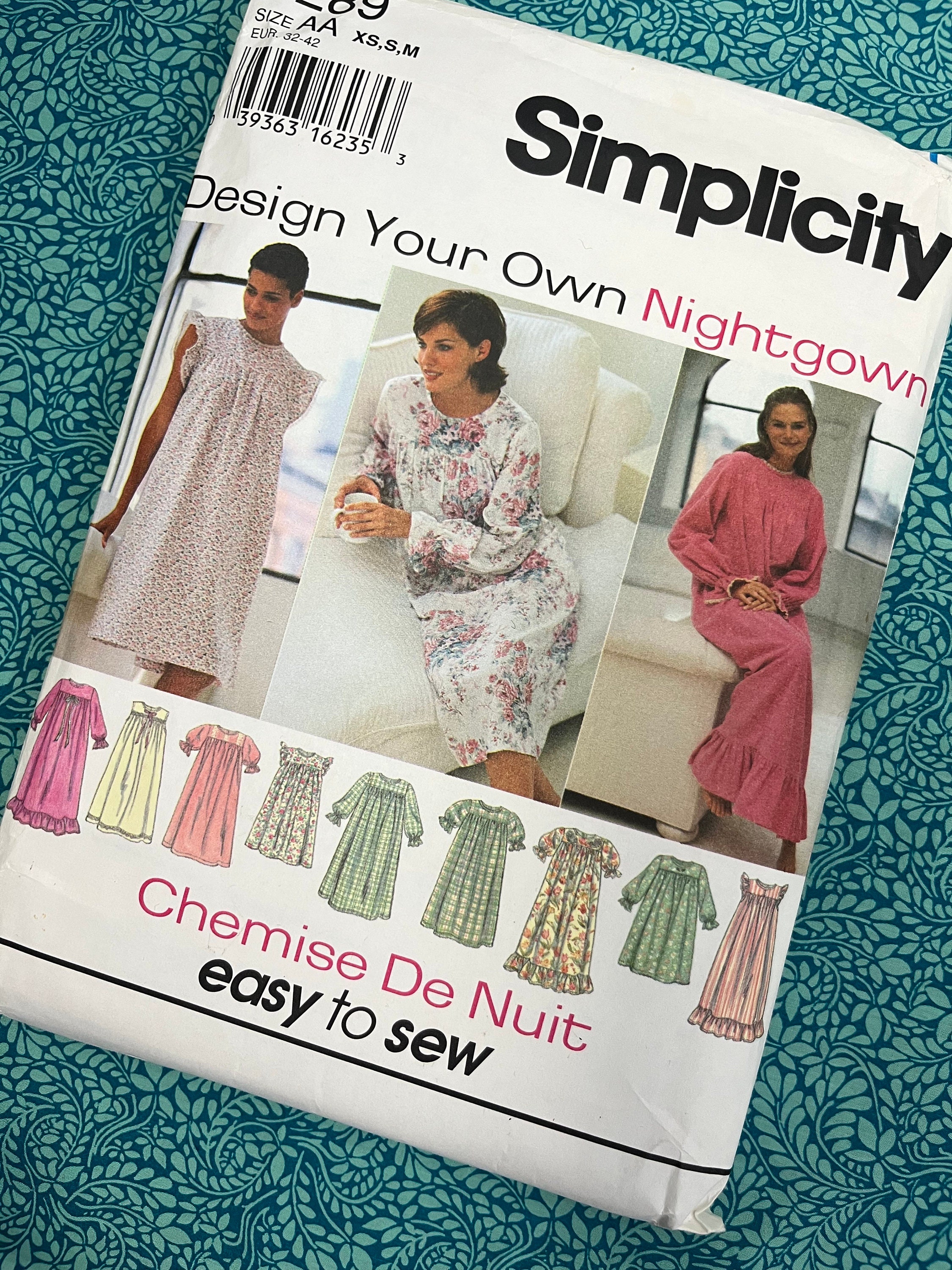 Vintage 90s Simplicity Pattern 9289 Ladies Easy Nightie Design