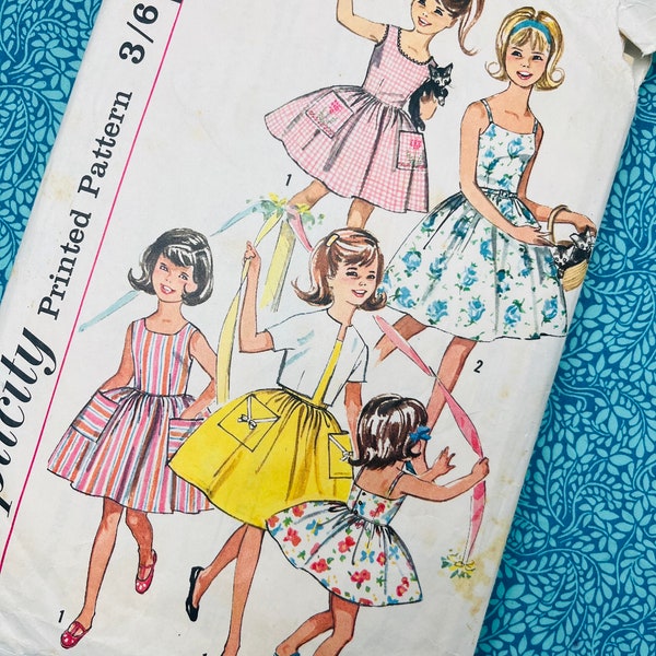 Age 12 Vintage 60s Simplicity Sewing Pattern 4968, Girls Fit and Flare Dress with Jacket, Swing Dress, Retro Girlswear