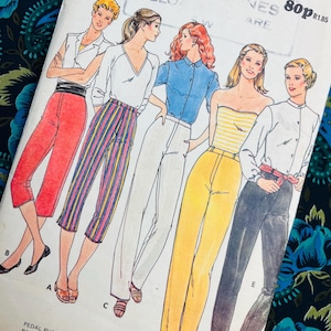 Patron de pantalon des années 1970, hanches 34", patron de couture vintage Butterick 6550, pantalon court ajusté ou corsaire, pantalon fuselé, coupe slim