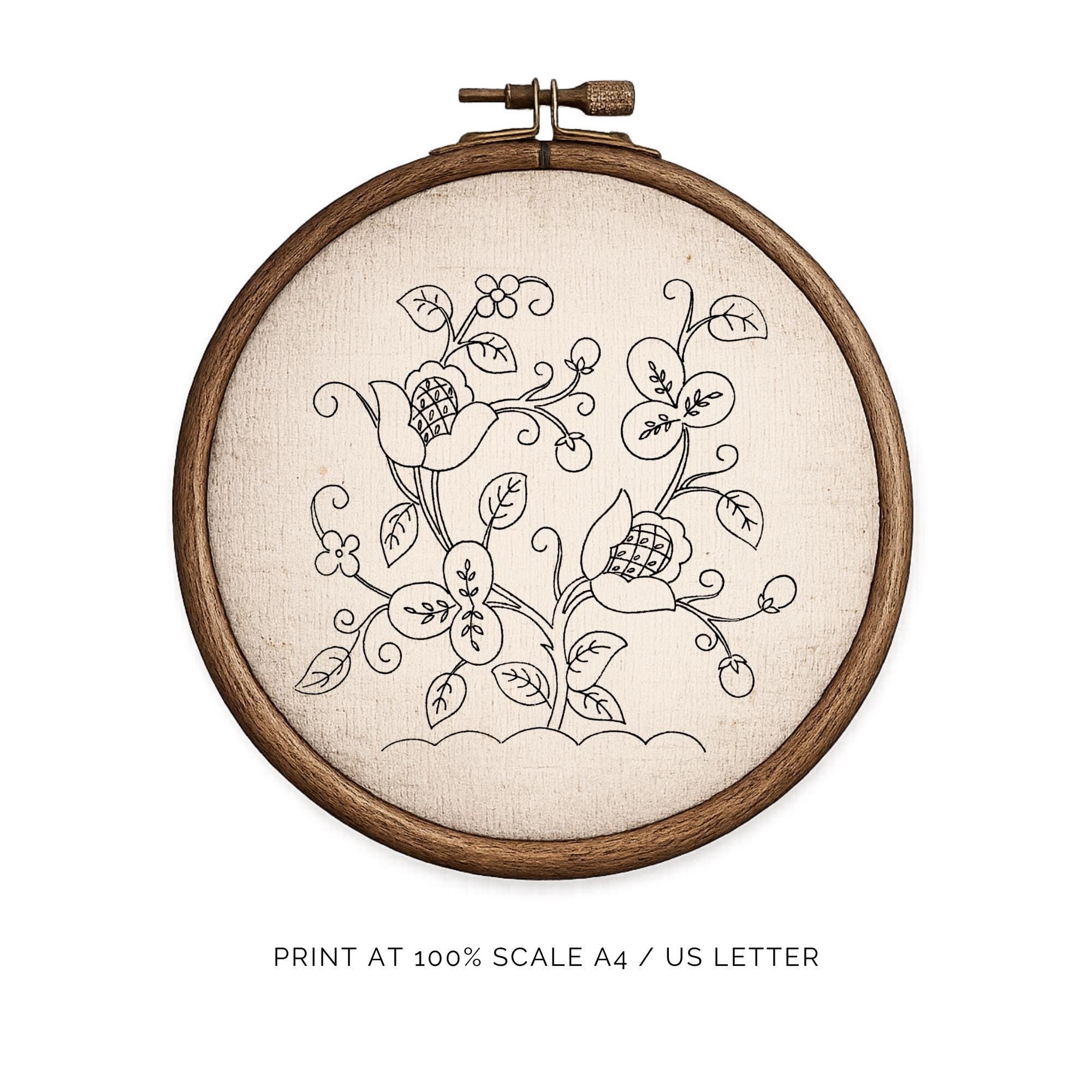 Jacobean Crewel Embroidery Pattern Bundle PDF – Instant Download ...