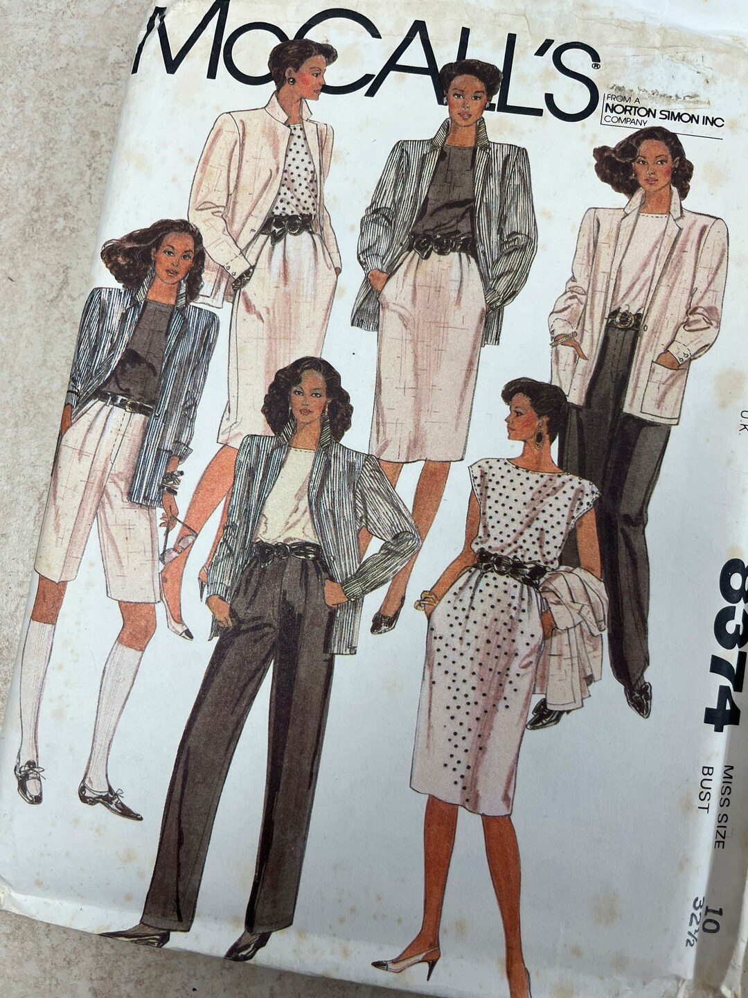 Uncut Vintage 80s Mccalls Sewing Pattern 8374 Ladies Jacket Etsy