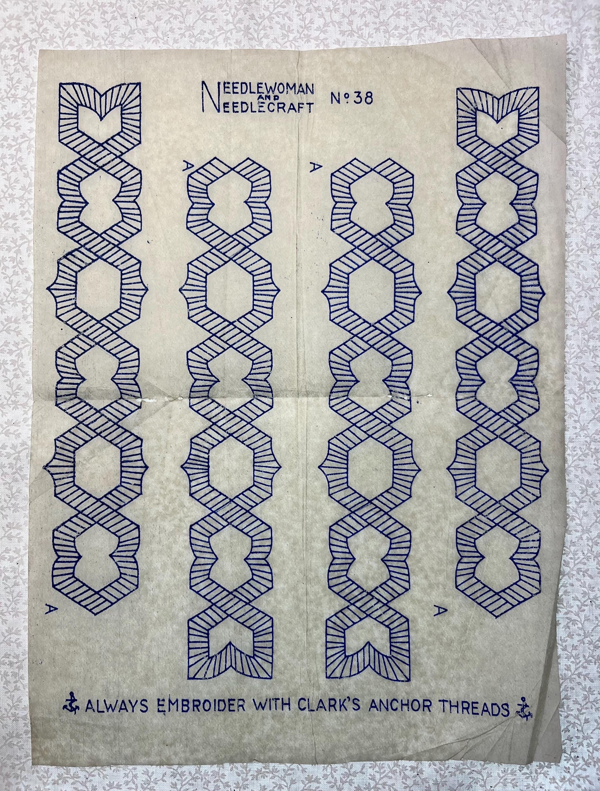 Chain Embroidery Transfer, Vintage Iron on Pattern for Braided Border ...