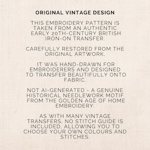 K&ouml;nnte beinhalten: Text auf cremefarbenem Hintergrund: "ORIGINAL VINTAGE DESIGN". Beschreibt einen authentischen britischen B&uuml;geltransfer aus dem fr&uuml;hen 20. Jahrhundert, sorgf&auml;ltig restauriert, handgezeichnet f&uuml;r Sticker.