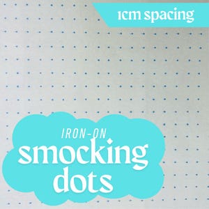 Smocking Dots Iron-on Transfer 404 by Briggs, Guide Knots for Smocking with 1cm Spacing, 1 Metre of Unused Smocking Knots