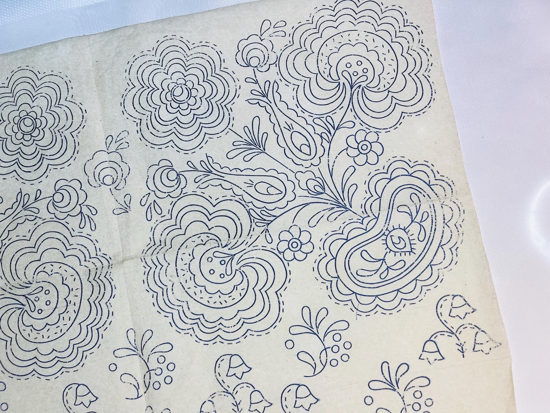 ヴィンテージアイロン刺繍転写、Stitchcraft製、クルーエル