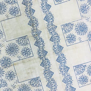 Vintage Iron On Hand Embroidery Transfer by Stitchcraft July 1940, Lazy Daisy Geometric Design, Border, Trim, Stylised Floral Design