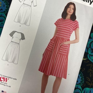 Bust 30.5-36” Uncut Simplicity Sewing Pattern K9136, Ladies Raglan Sleeve Dress
