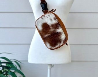 Cowhide Leather Fanny Pack: Western Sling Crossbody Bag Belt Bag