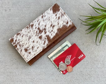 Cartera de piel de vaca: Cartera de mano de cuero estilo rodeo occidental para mujer