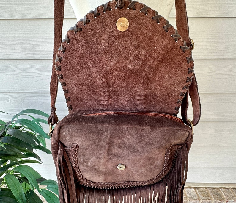 Cowhide Crossbody Bag with Fringes Western Purse Turquoise Handbag Clutch Brown Leather | Real Hair on Cow Hide | Gifts for Her