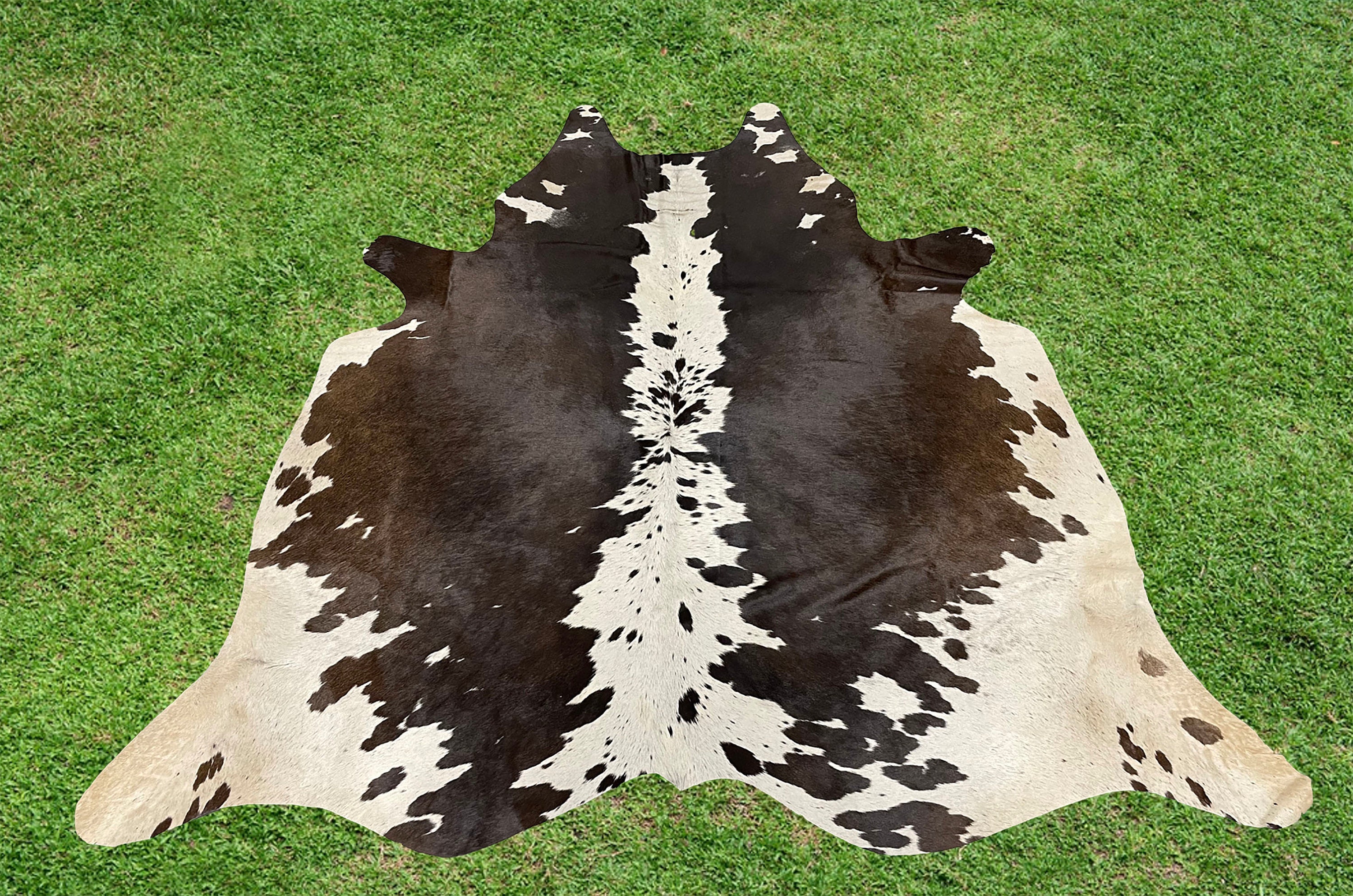 Alfombras de cuero de vaca tricolor negro real cabello en vaca Etsy