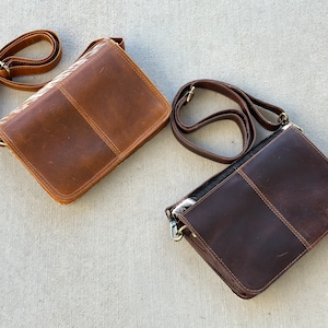 Cowhide Leather Crossbody Purse Western