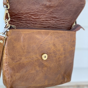 Cowhide Leather Western Crossbody Purse Handbag Clutch Bag Brown Cow Hide | Cowgirl Gifts