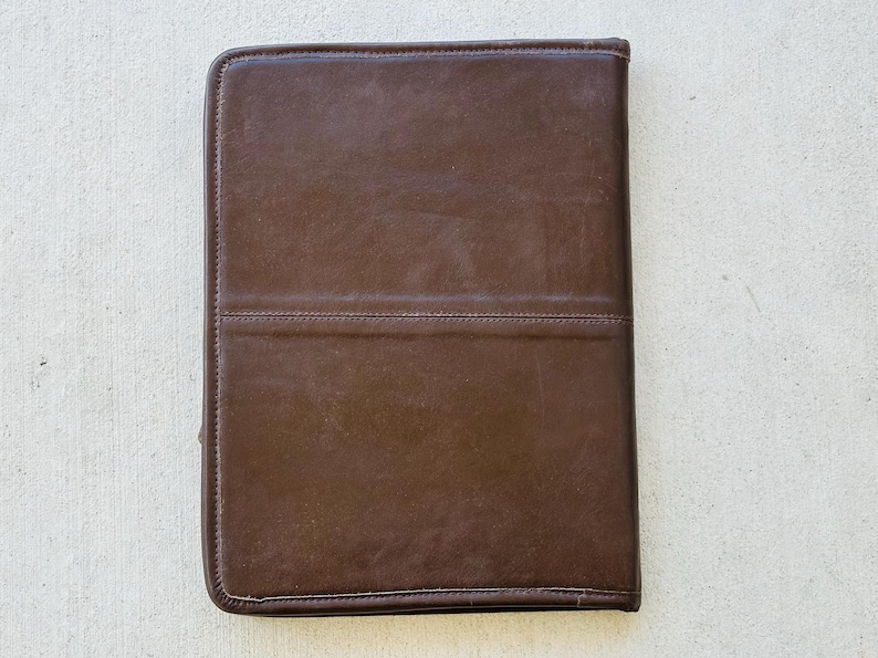 Real Hair on Cowhide Hand Tooled Leather Folio Case Portfolio Organizer in Dark Brown Western Corporate Gifts