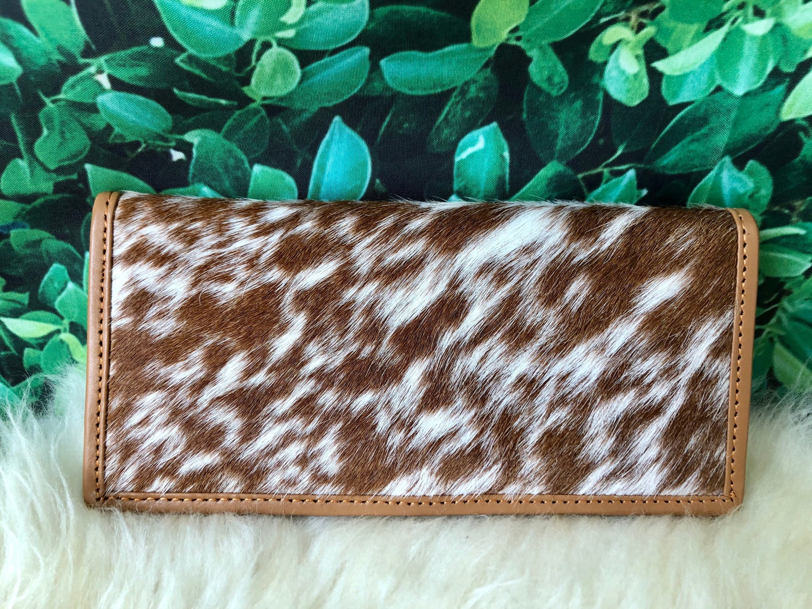 Cowhide Wallets for Women Slim Wallet Bifold Brown Tan Leather Etsy