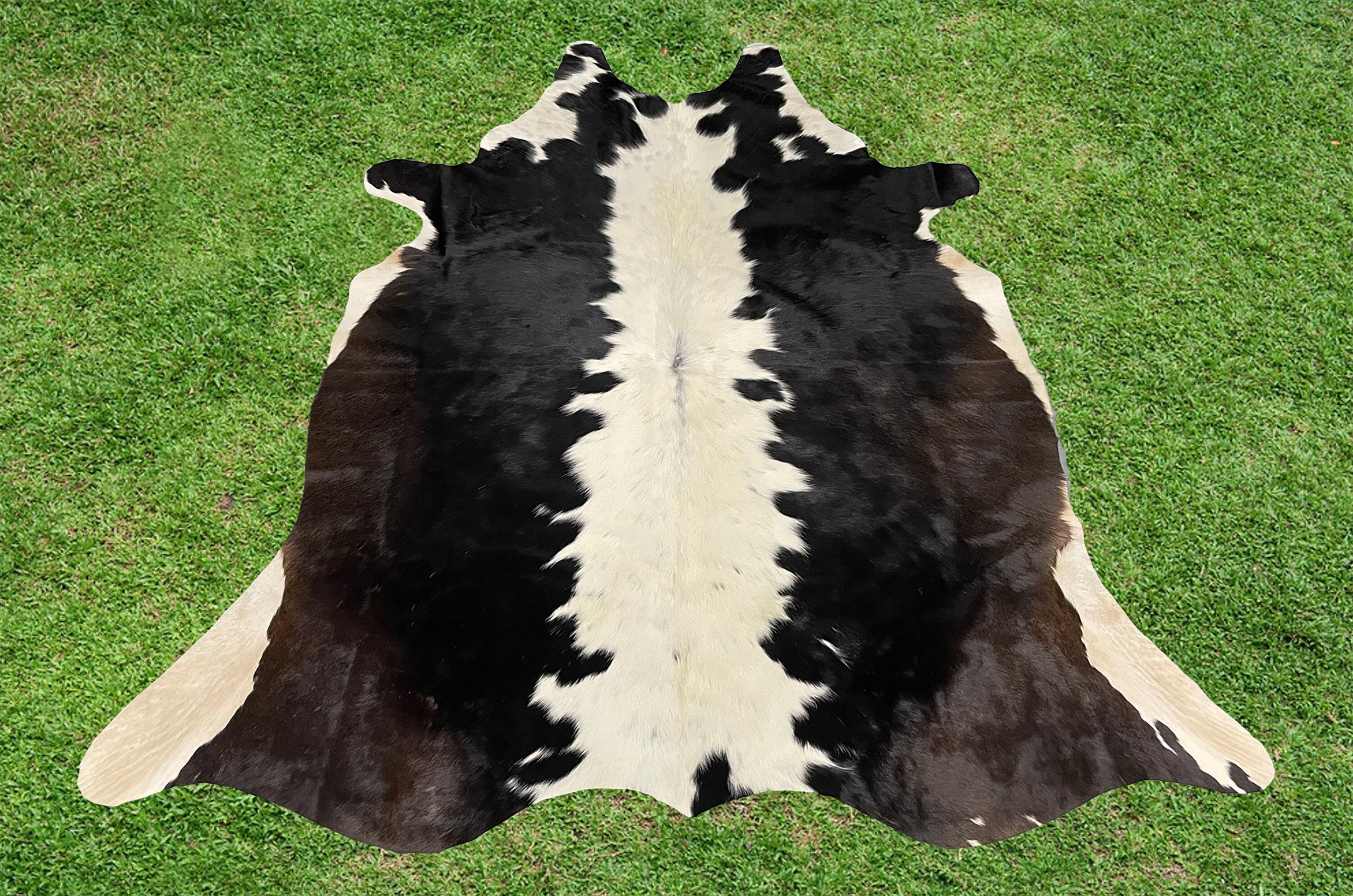 Cowhide Rugs Tricolor Black Real Hair on Cow hide Skin Leather Etsy