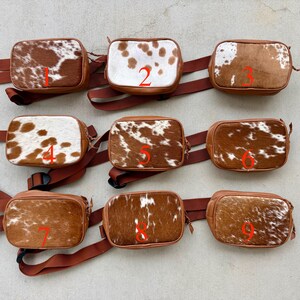 Cowhide Leather Fanny Pack: Western Sling Crossbody Bag Belt Bag