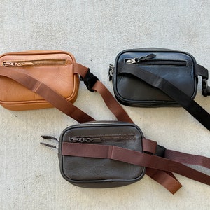 Cowhide Leather Fanny Pack Sling Bag Crossbody Belt Bag Bum Bag Real Cow Hide Print | Gifts for her