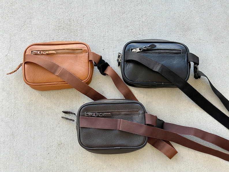 Cowhide Leather Fanny Pack Sling Bag Crossbody Belt Bag Bum Bag Real Cow Hide Print | Gifts for her