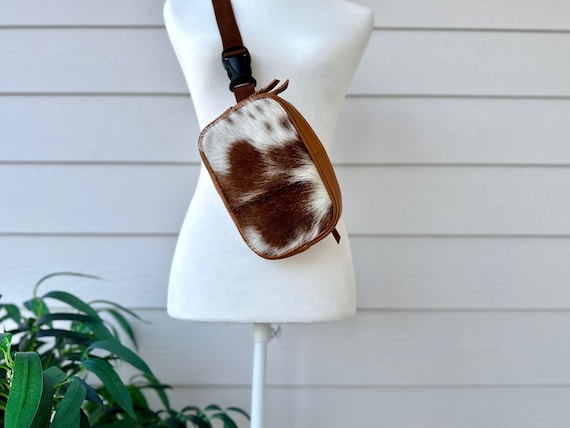 Cowhide Leather Fanny Pack: Western Sling Crossbody Bag Belt Bag
