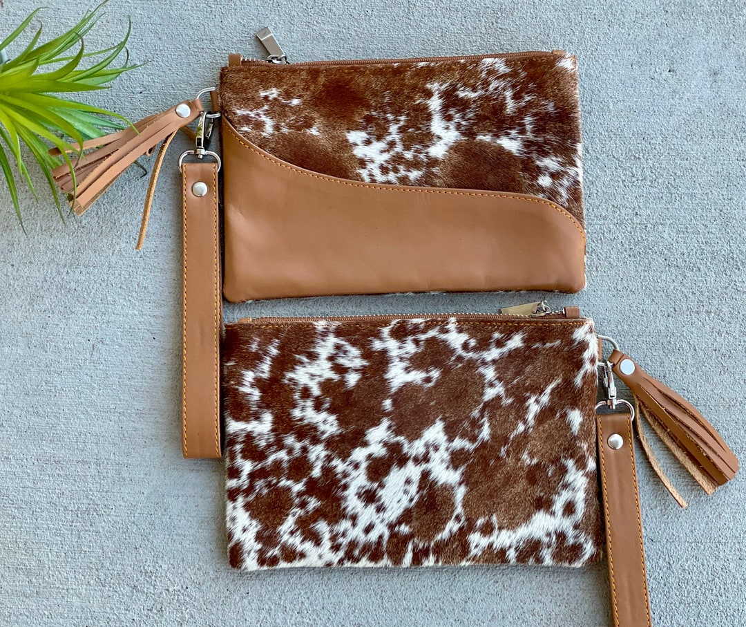 Genuine Cowhide Western Purse Wristlet Clutch Phone Wallet Handbag ...