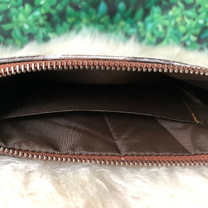 Real Cowhide Leather Wristlet Clutch Western Purse Wallet Handbag Brown Tan | Gifts for her