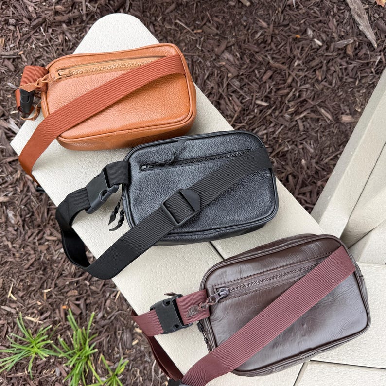 Cowhide Leather Fanny Pack: Western Sling Crossbody Bag Belt Bag