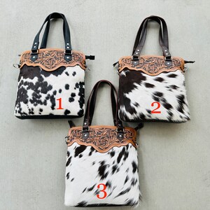 Cowhide Leather Crossbody Messenger Handbag - Dia main image 1