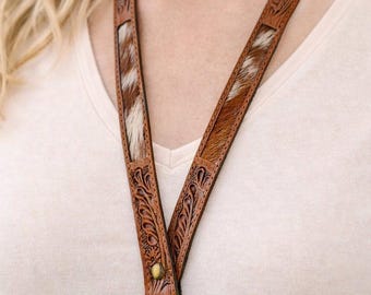 Sleutelkoord van rundleer en leren sleutelkoord badgehouder sleutelhanger lichtbruin turkooizen veren Zakelijk geschenk leraar