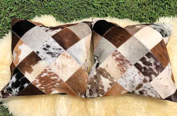 Cow skin pillow sales