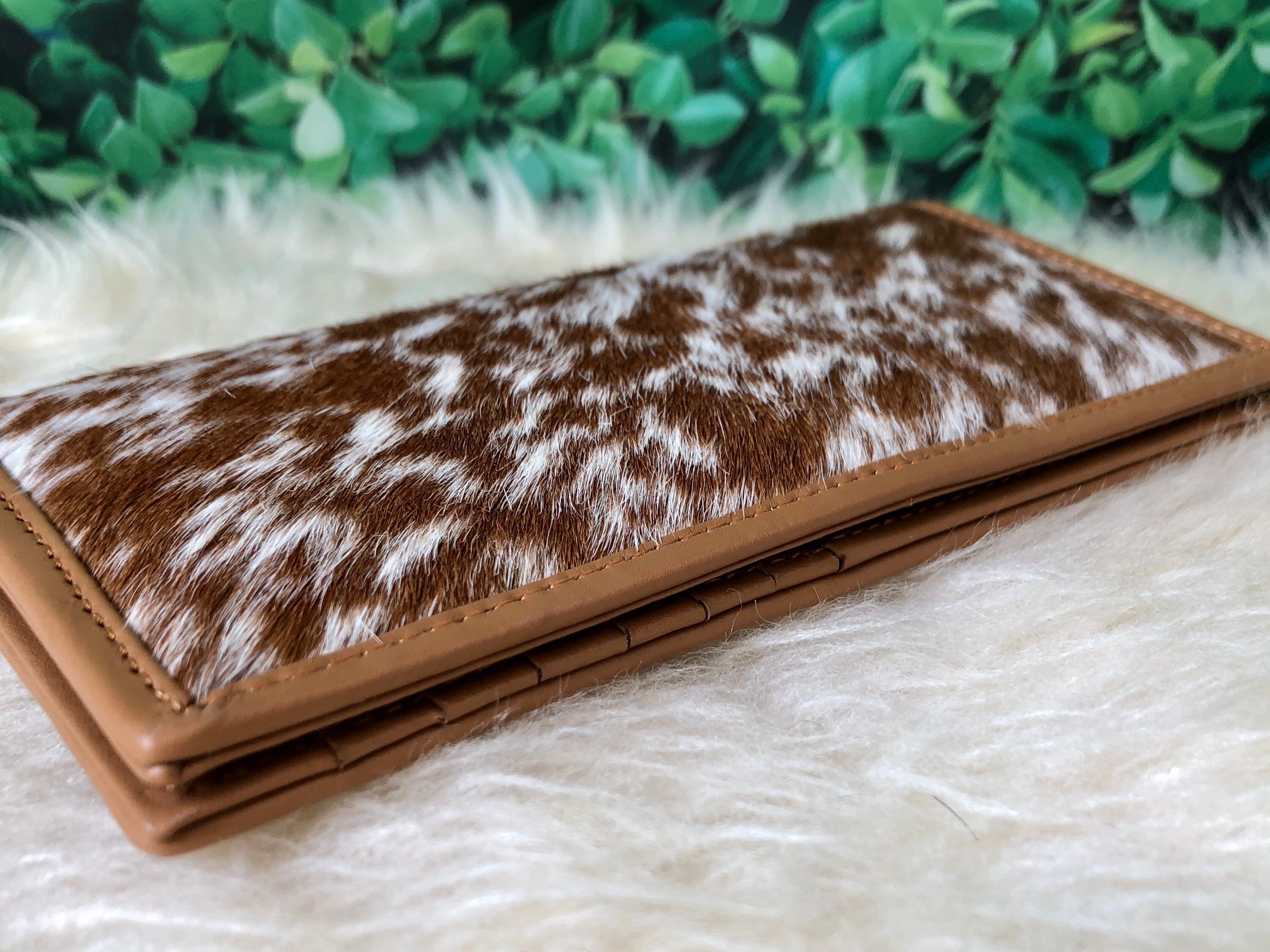 Cowhide Wallets for Women Slim Wallet Bifold Brown Tan Leather Etsy
