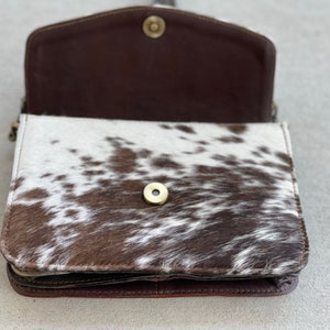 Cowhide Leather Crossbody Purse Western