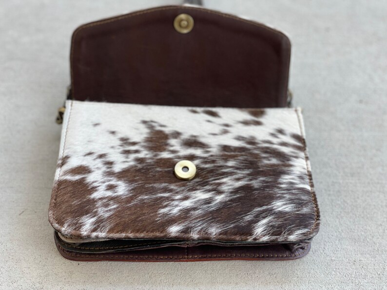 Cowhide Leather Crossbody Purse Western