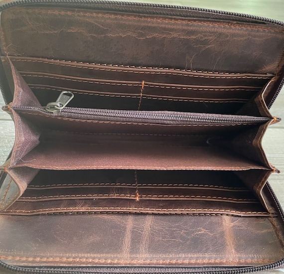 Western Cowhide Wallet for Women Real Leather Zip Continental Purse Clutch Card Case Cowgirl Gifts Etsy Ireland