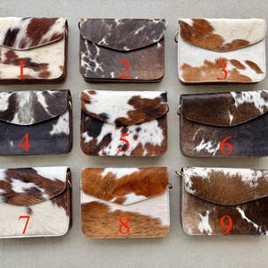 Cowhide Purse Leather Crossbody Western Rodeo Festival Bag Hair on Cowgirl Gifts for Her