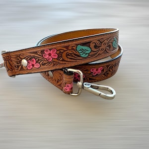 Western Punzierte Leder Handtasche Crossbody Taschengurt Tan Türkis Pink Country Cowgirl Geschenk