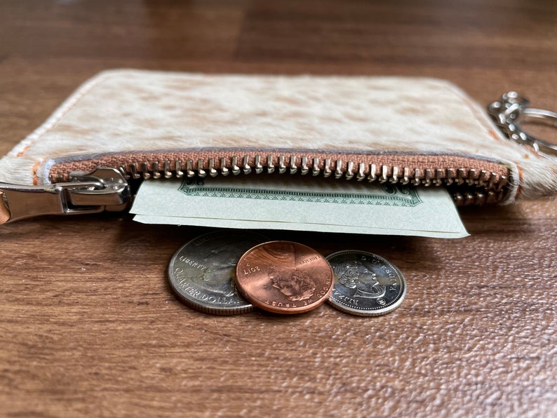 Cowhide Keychain Wallet Credit Card Holder Case Change Coin Purse Gifts for Her